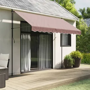 Comparateur de prix : vidaXL Tissu de remplacement de cantonnière d’auvent rayure marron 3 m