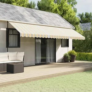 vidaXL Tissu de remplacement pour auvent rayures multicolores 6x3,5 m pas cher