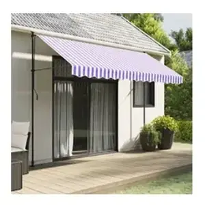 Comparateur de prix : vidaXL Tissu de remplacement de cantonnière d’auvent rayure bleu blanc
