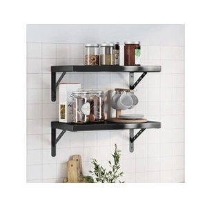 Comparateur de prix : VIDAXL Etagères murales 2 pcs 50x30 cm noir acier inoxydable, étagère flottante, étagère murale d'exposition, panneau d'étagère