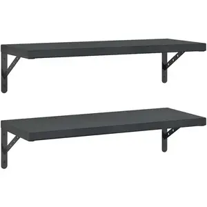 Vidaxl - tagères murales 2 pcs 75x30 cm noir acier inoxydable pas cher