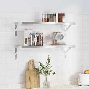 vidaXL Étagères murales 2 pcs 75x23,5 cm argenté acier inoxydable