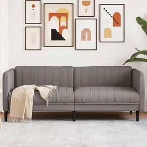 vidaXL Canapé à 3 places taupe tissu pas cher