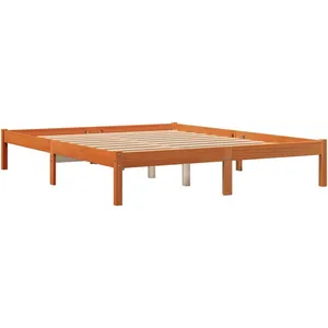 Comparateur de prix : vidaXL Cadre de lit cire marron 160x200 cm bois de pin massif