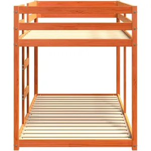 Lit superposé cire marron 90x200 cm bois de pin massif Vidaxl Wax brown