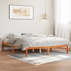 Comparateur de prix : vidaXL Cadre de lit cire marron 150x200 cm bois de pin massif