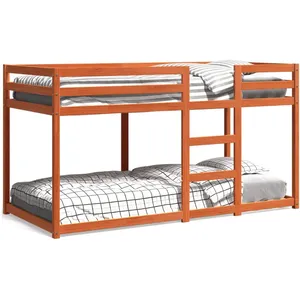 Comparateur de prix : vidaXL Lit superposé cire marron 80x200 cm bois de pin massif
