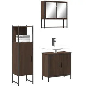 vidaXL Ensemble de meubles de salle de bain 3 pcs Chêne marron pas cher