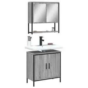 Comparateur de prix : vidaXL Ensemble de meubles de salle de bain 2 pcs Sonoma gris