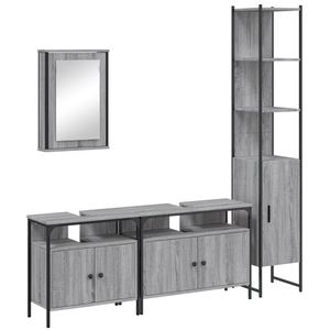 vidaXL Ensemble de meubles de salle de bain 4 pcs Sonoma gris pas cher