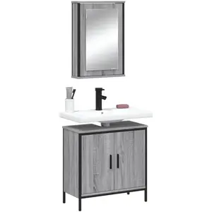 Comparateur de prix : vidaXL Ensemble de meubles de salle de bain 2 pcs Sonoma gris