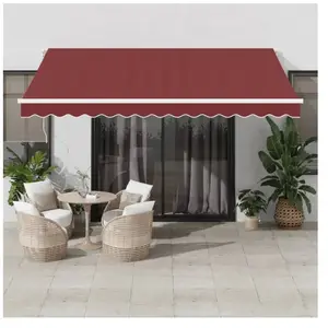 vidaXL Auvent manuel rétractable bordeaux 400x350 cm pas cher
