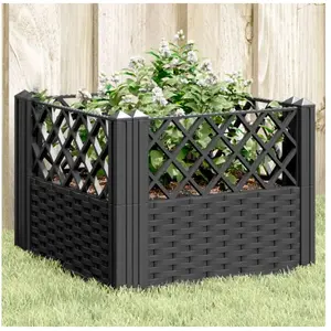 Comparateur de prix : vidaXL Jardinière avec piquets noir 43,5x43,5x43,5 cm PP
