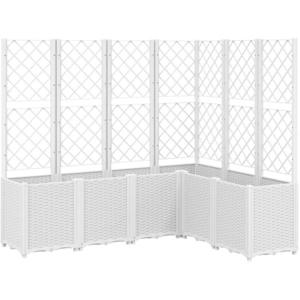 Comparateur de prix : vidaXL Jardinière avec treillis blanc 160x120x140 cm PP