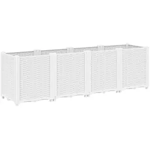 vidaXL Jardinière blanc 160x40x53 cm polypropylène
