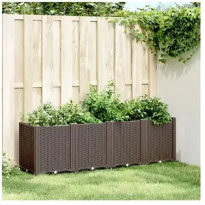 Comparateur de prix : vidaXL Jardinière marron 160x40x53 cm polypropylène