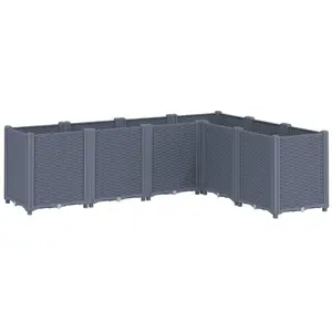 Comparateur de prix : vidaXL Jardinière gris 160x120x53 cm polypropylène