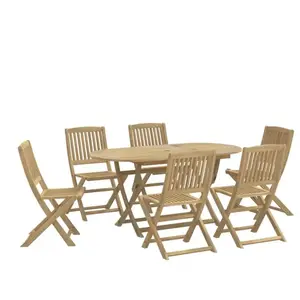 vidaXL Ensemble à manger de jardin 7 pcs Bois d'acacia solide pas cher