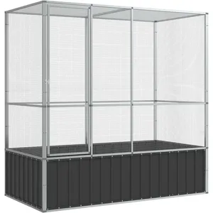 Comparateur de prix : vidaXL Volière argenté 210,5x107x212 cm acier