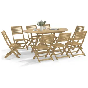 vidaXL Chaises pliables de jardin lot de 8 bois massif d'acacia