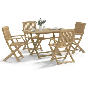 vidaXL Ensemble à manger de jardin 5 pcs Bois d'acacia solide pas cher