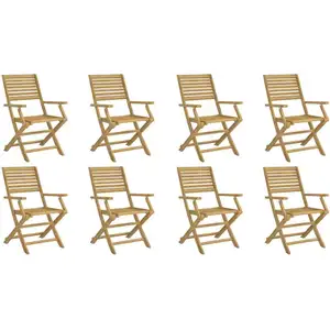 Comparateur de prix : vidaXL Chaises pliables de jardin lot de 8 bois massif d'acacia