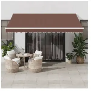 vidaXL Auvent manuel rétractable marron 400x350 cm pas cher