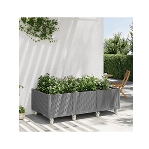 vidaXL Jardinière à roulettes gris clair 150x80x54 cm PP