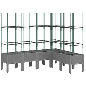 vidaXL Jardinière avec treillis gris clair 160x120x142,5 cm PP