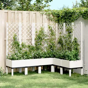 Comparateur de prix : vidaXL Jardinière avec treillis blanc 160x120x142 cm PP