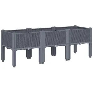 Comparateur de prix : vidaXL Jardinière avec pieds gris 120x40x42 cm PP