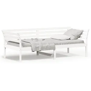 Vidaxl lit de jour sans matelas blanc 100x200 cm bois de pin massif pas cher