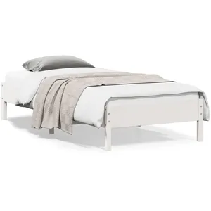 Vidaxl cadre de lit sans matelas blanc 90x200 cm bois de pin massif pas cher
