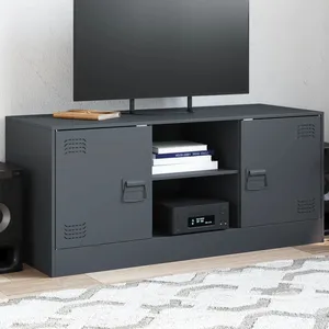 vidaXL Meuble TV anthracite 99x39x44 cm acier pas cher