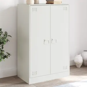 vidaXL Buffet blanc 67x39x107 cm acier pas cher