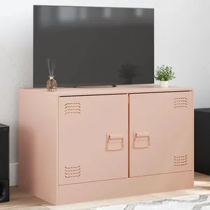 vidaXL Meuble TV rose 67x39x44 cm acier pas cher
