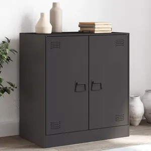vidaXL Buffet noir 67x39x73 cm acier pas cher