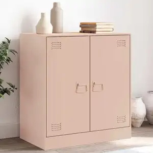 vidaXL Buffet rose 67x39x73 cm acier pas cher