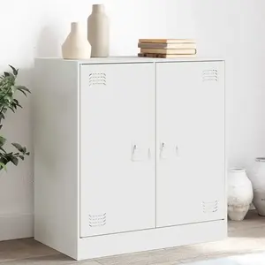 vidaXL Buffet blanc 67x39x73 cm acier pas cher