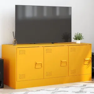 vidaXL Meuble TV jaune moutarde 99x39x44 cm acier pas cher