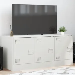 vidaXL Meuble TV blanc 99x39x44 cm acier pas cher