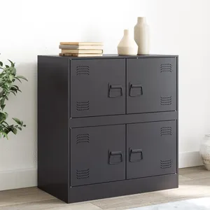 vidaXL Buffet noir 67x39x73 cm acier pas cher