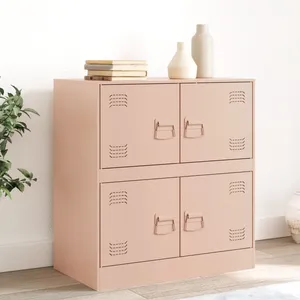 vidaXL Buffet rose 67x39x73 cm acier pas cher