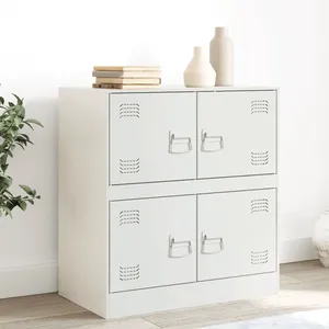 vidaXL Buffet blanc 67x39x73 cm acier pas cher