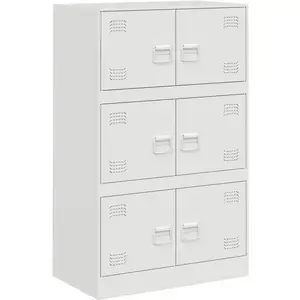 vidaXL Buffet blanc 67x39x107 cm acier pas cher