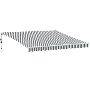 vidaXL Auvent rétractable automatique avec LED anthracite et blanc pas cher
