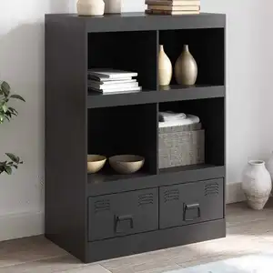 vidaXL Buffet haut noir 67x39x95 cm acier pas cher