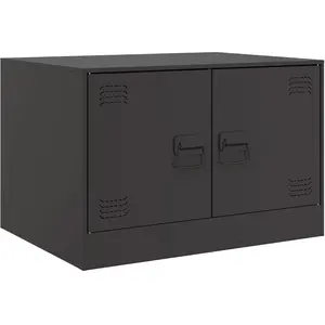 vidaXL Table basse noir 67x50x44 cm acier pas cher