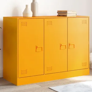 vidaXL Buffet jaune moutarde 99x39x73 cm acier pas cher