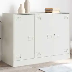 vidaXL Buffet blanc 99x39x73 cm acier pas cher